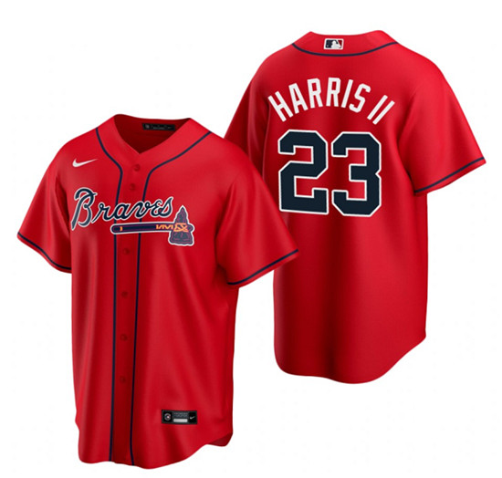 Men's Atlanta Braves #23 Michael Harris II Red Cool Base Stitched Baseball Jersey